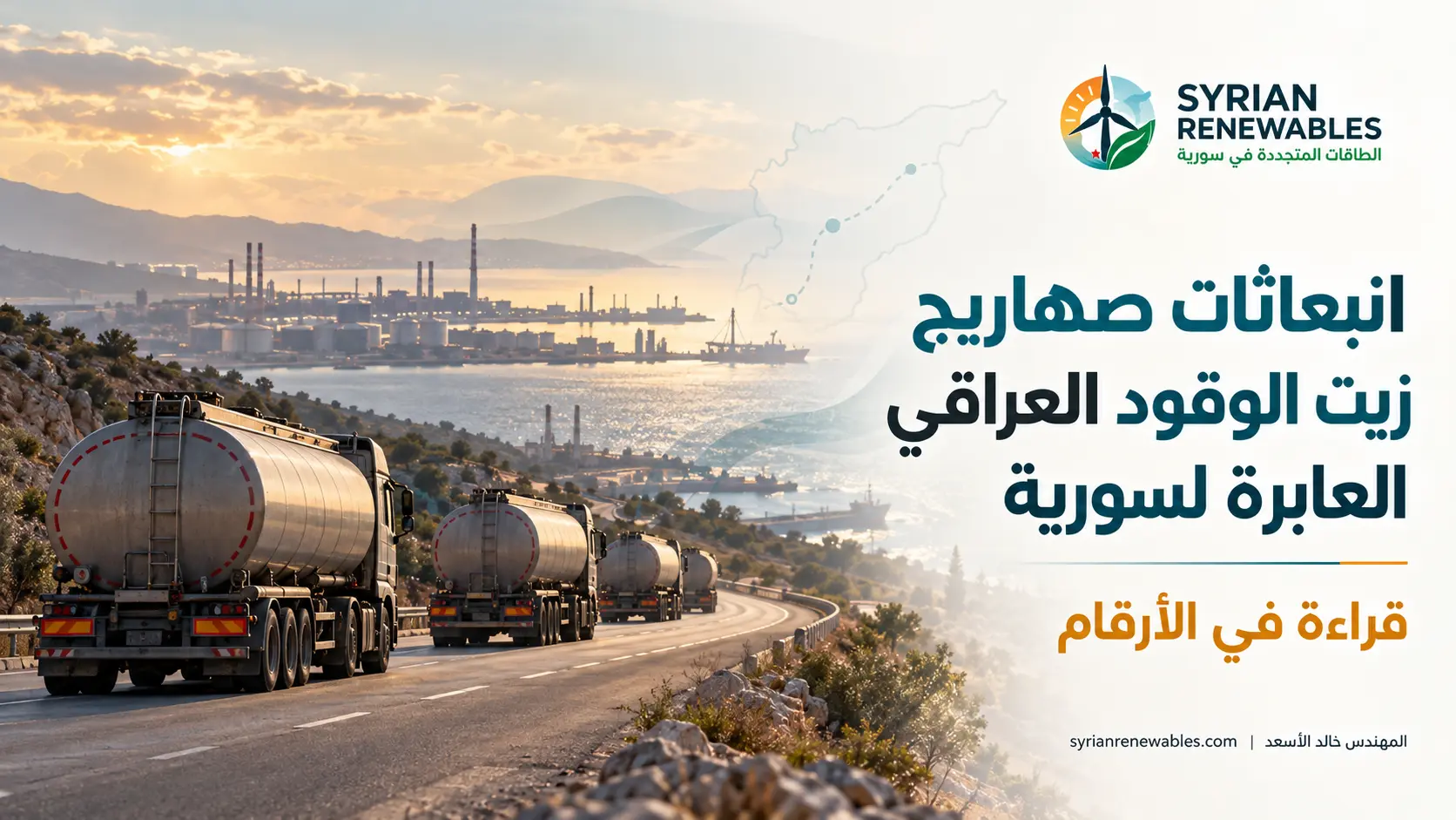 تحليل انبعاثات صهاريج زيت الوقود العراقي العابرة لسورية: نحو 138 ألف طن CO₂e في نيسان–آب 2026، مع رسوم تفاعلية وحدود التقدير.