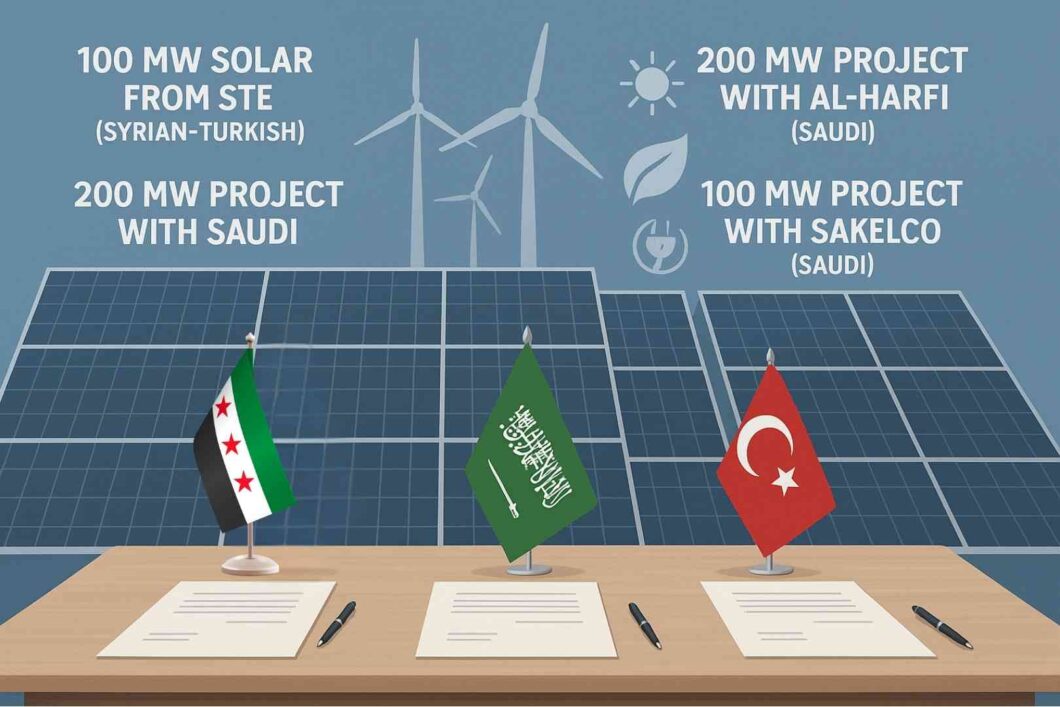 المؤسسة العامة لنقل وتوزيع الكهرباء توقع 3 مذكرات تفاهم مع السعودية وتركيا في مجال الطاقة المتجددة